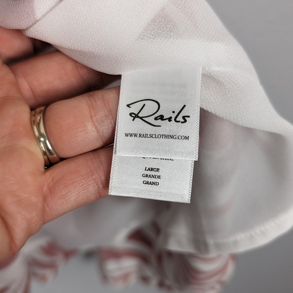 Rails London Zebra Flowy Animal Print Rust White Midi Skirt Size Large - Picture 8 of 11